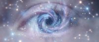 Cosmic spiral galaxy with swirling arms in purple and blue hues surrounded by bright stars and nebula clouds in deep space for astronomy and science concepts.
