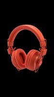 Red over-ear headphones isolated on transparent background, ready for design use on t-shirts, clipart, stickers, print-on-demand products and sublimation projects.