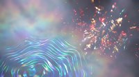 Vibrant fireworks explosion with colorful sparks and light trails creating spectacular celebration display against dreamy bokeh background for festive events.