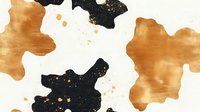 Abstract watercolor painting with golden brown and black ink blots on white background. Modern artistic design for contemporary decor and creative projects.