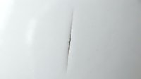 Vertical crack or split on white surface, isolated on neutral background, suitable for design overlays, textures, and digital compositing projects.