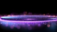 Glowing purple and blue particles creating magical light trail effect against dark background with bokeh and sparkle elements. For fantasy designs.