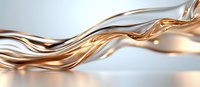 Luxurious flowing metallic rose gold and silver liquid waves creating dynamic abstract background with smooth glossy texture and elegant motion effect.