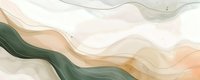 Flowing abstract waves in green and beige tones create gentle marble-like pattern with soft curves and layered translucent shapes on light background.