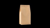 Kraft paper bag with folded top and window panel, isolated on transparent background, ready for packaging design, product mockups, print-on-demand, and e-commerce graphics.
