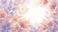 Watercolor floral frame with soft purple and pink leaves creating elegant border on light background for wedding invitations and romantic designs.