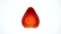 Fresh red strawberry isolated on white background, suitable for food packaging, recipe blogs, and culinary design projects.