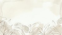 Isolated botanical line art border with delicate leaves and organic flowing shapes on transparent background, ready for design projects, invitations, and decorative layouts.