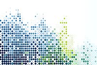 Abstract dotted pattern with gradient blue and green circles on white background, modern minimalist design for technology and data visualization backgrounds.