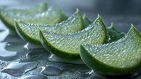 Fresh lime wedges with water drops arranged in row on dark reflective surface. Macro shot highlighting citrus texture and juicy pulp for cocktail and beverage photography.