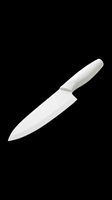 Chef knife with gray handle isolated on transparent background, ready for kitchen design, cooking graphics, culinary clipart, t-shirt designs, and print-on-demand products.
