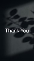 Thank you text on dark moody background with soft leaf shadows, elegant minimal design for social media, cards, and presentations.