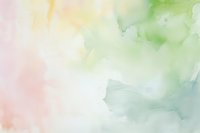 Soft pastel watercolor background in peach and sage green tones with delicate gradient transitions and ethereal cloudy texture, suitable for wedding stationery.