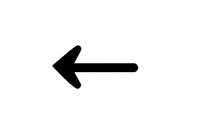 Black left arrow icon isolated on white background, useful for website navigation, user interface design, and directional signage.