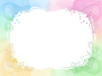 Pastel watercolor frame with floral botanical elements and dots creating decorative border on white background for spring designs and feminine projects.