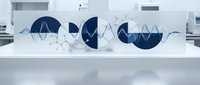 Modern business analytics dashboard with circular charts and data visualization elements in corporate office environment for presentations and reports.