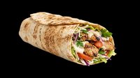 Whole wheat wrap filled with seasoned meat, fresh vegetables and greens, isolated on transparent background. Ready for menu design, food packaging, restaurant marketing, print-on-demand products and digital culinary content.