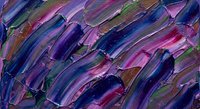 Abstract oil painting with dynamic purple, pink and blue brushstrokes creating energetic movement and texture for modern art and creative design projects.
