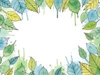 Watercolor leaves frame with paint drips on white background. Natural botanical border for eco-friendly designs, invitations, and organic product packaging.
