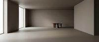Empty modern interior space with concrete floor, white walls, and natural light from large window. Minimalist room ready for design, staging, or architectural visualization projects.