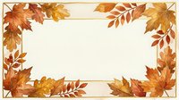 Autumn leaves frame isolated on cream background, ready for fall designs, invitations, and seasonal marketing materials.