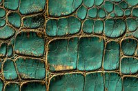 Turquoise crocodile skin texture with golden veins creating natural geometric pattern, close-up view showing detailed scales and intricate surface structure.