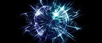 Abstract digital energy burst with electric blue lightning effects and glowing plasma rays radiating from center on black background for futuristic designs.