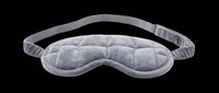 Soft gray quilted sleep mask with adjustable fabric strap, isolated on transparent background. Ready for clipart, print-on-demand products, sublimation designs, and e-commerce use.