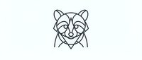 Minimalist geometric wolf head line art with clean black outlines on white background for modern logo design and branding projects.