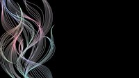 Abstract flowing lines in pastel colors creating elegant waves on black background for modern digital design and creative projects.