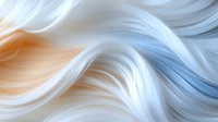 Smooth flowing waves in soft pastel orange and blue colors create gentle abstract background with silky texture and ethereal light effects.