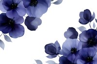 Purple watercolor flowers with leaves creating elegant border frame on white background for wedding invitations and feminine design projects.