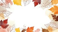 Autumn leaves frame with warm colors and outline foliage on white background. Fall season border design for seasonal projects and decorations.