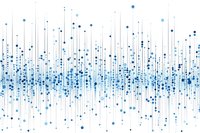 Abstract blue dots and lines pattern on white background creating dynamic wave effect, suitable for technology and data visualization projects.