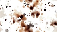 Abstract watercolor splashes and dots in brown, beige and black tones creating artistic paint splatters on white background for creative design projects.