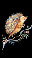 Whimsical hedgehog with flowing orange and blue mane, isolated on transparent background. Ready for t-shirts, stickers, clipart, sublimation, and print-on-demand designs.