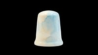 Watercolor thimble with soft blue and cream blended wash isolated on transparent background, ready for clipart, stickers, sublimation, and print-on-demand designs.