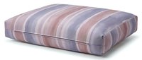 Soft striped pet bed with vertical mauve, blush, and gray bands, featuring a removable cover for easy cleaning and maintenance.
