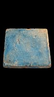 Antique blue ceramic tile with weathered glaze and crackle finish, isolated on transparent background. Ready for design use in home decor, clipart, print-on-demand products, sublimation, and digital crafts.