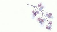 Delicate purple watercolor flowers on branch with soft petals and buds on light background for spring wedding invitations and feminine design projects.