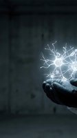 Glowing neural network connections floating above cupped hands representing innovation, artificial intelligence, and digital transformation in business.