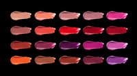 Lipstick smear swatches set in nude, red, pink, berry and purple shades, isolated on transparent background, ready for beauty clipart, stickers, and print on demand.