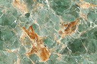 Natural green marble stone texture with orange veins and cracks, luxurious surface pattern background for interior design and architecture projects.