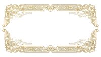 Ornate golden decorative border frame with intricate floral patterns and vintage scrollwork on white background for certificates and invitations.