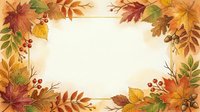 Autumn leaves and berries frame a blank cream background, creating a seasonal border design suitable for fall invitations, greeting cards, and seasonal marketing materials.