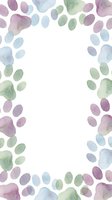 Watercolor oval shapes frame border in soft pastel colors on white background. Abstract artistic design for invitations, cards and decorative projects.