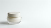 Luxury skincare cream jars on clean white background for cosmetic product photography and beauty brand marketing materials.