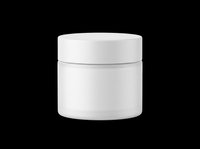Cosmetic jar with white lid isolated on transparent background, ready for product design, packaging mockups, e-commerce, sublimation, and print-on-demand applications.
