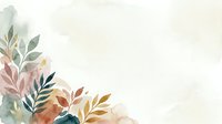 Watercolor autumn leaves and botanical foliage in warm earth tones on soft beige background, suitable for fall designs and seasonal projects.
