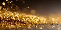 Luxurious gold glitter with bokeh effect on dark background creates elegant festive atmosphere for holiday designs and luxury branding.